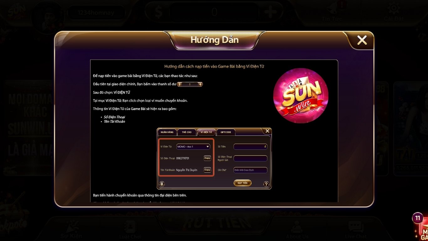 Một số lưu ý khi nạp tiền điện tử tại cổng game Sunwin